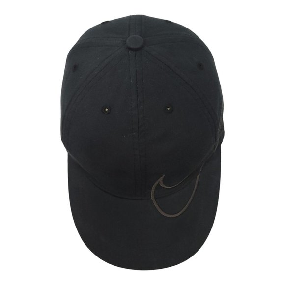 Nike Golf Strapback Cap Embroidered Swoosh Unisex Trucker Baseball Hat Black - Picture 6 of 12